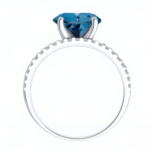 Кольцо из серебра с ситаллом и фианитами