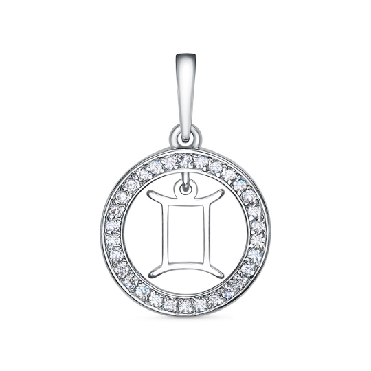 Подвеска из серебра с фианитами 