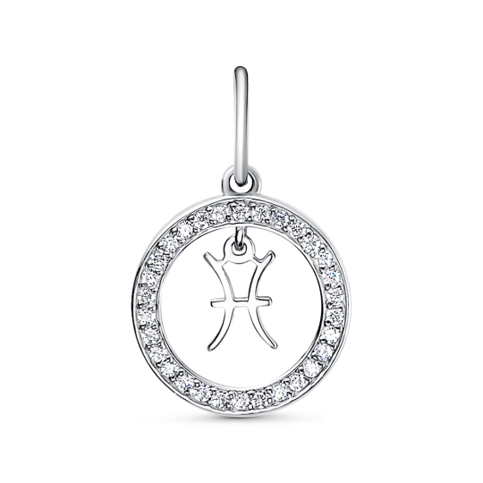 Подвеска из серебра с фианитами 