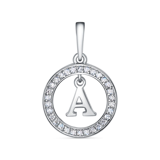 Подвеска из серебра с фианитами 