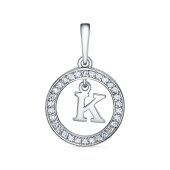 Подвеска из серебра с фианитами 