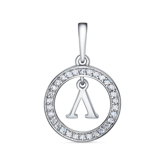 Подвеска из серебра с фианитами 