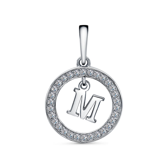 Подвеска из серебра с фианитами 