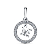 Подвеска из серебра с фианитами 