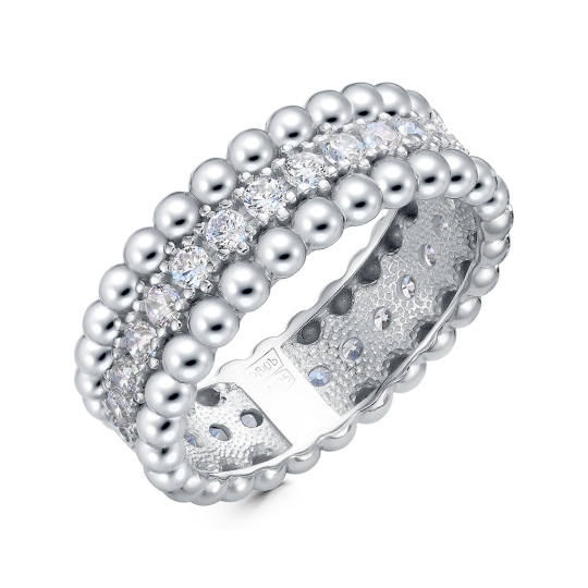 Кольцо из серебра с фианитами