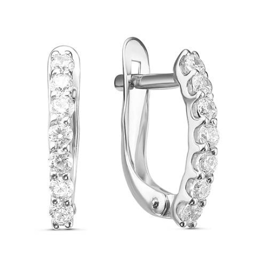 Серьги из серебра с фианитами