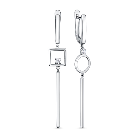 Серьги из серебра с фианитами