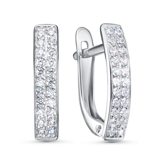 Серьги из серебра с фианитами