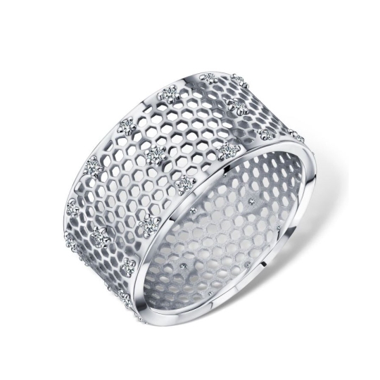 Кольцо из серебра с фианитами