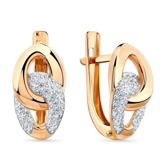 Серьги из золота с фианитами