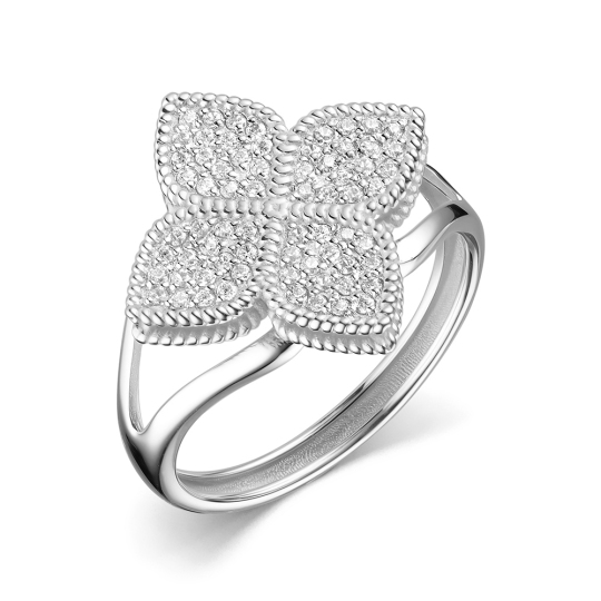 Кольцо из серебра с фианитами