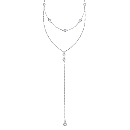 Колье из серебра с фианитами