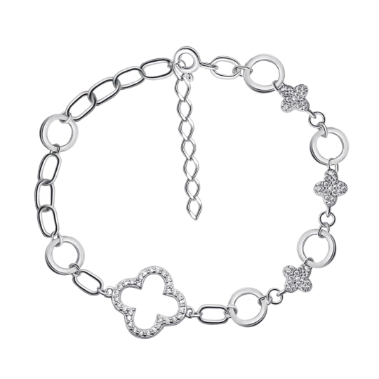 Браслет из серебра с фианитами