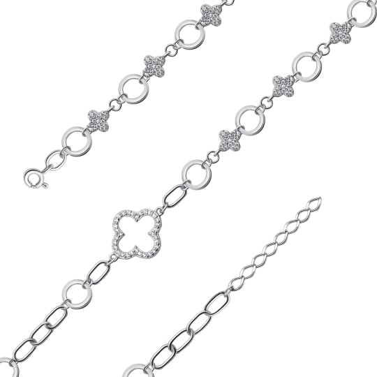 Браслет из серебра с фианитами