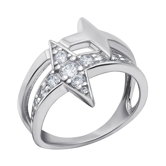 Кольцо из серебра с фианитами