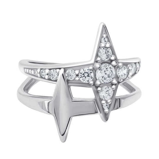 Кольцо из серебра с фианитами