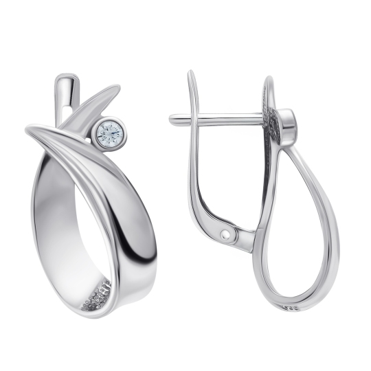 Серьги из серебра с фианитами