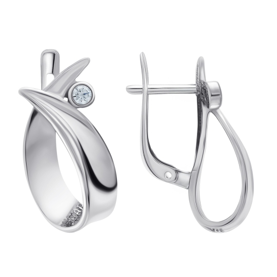 Серьги из серебра с фианитами