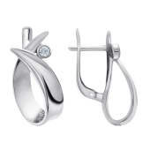 Серьги из серебра с фианитами