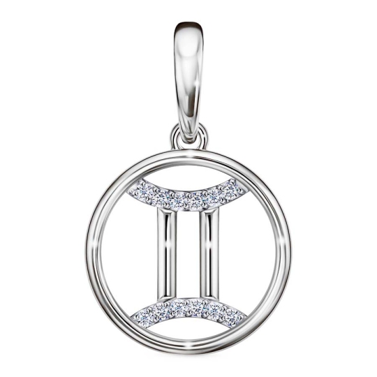 Подвеска из серебра с фианитами 