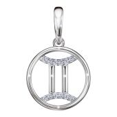 Подвеска из серебра с фианитами 