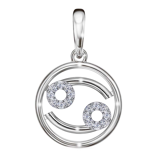 Подвеска из серебра с фианитами 