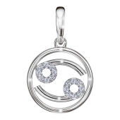 Подвеска из серебра с фианитами 