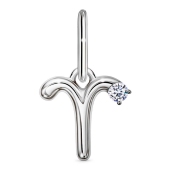 Подвеска из серебра с фианитом 