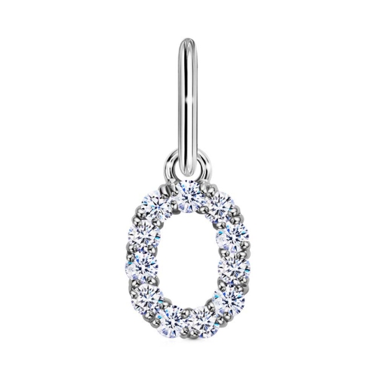 Подвеска-буква из серебра с фианитами 