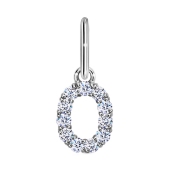 Подвеска-буква из серебра с фианитами 