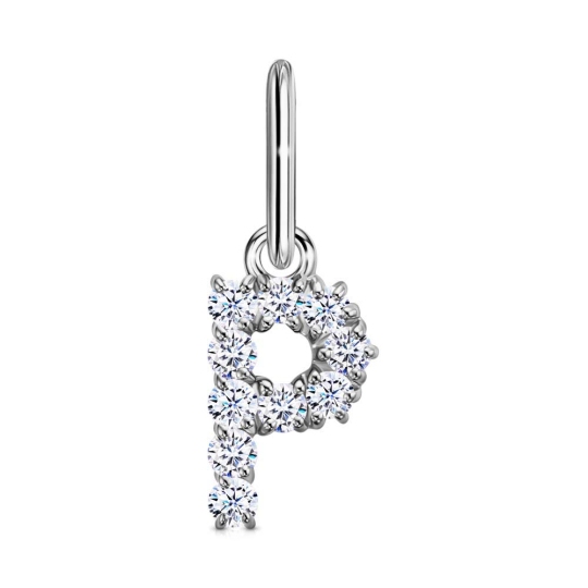 Подвеска-буква из серебра с фианитами 