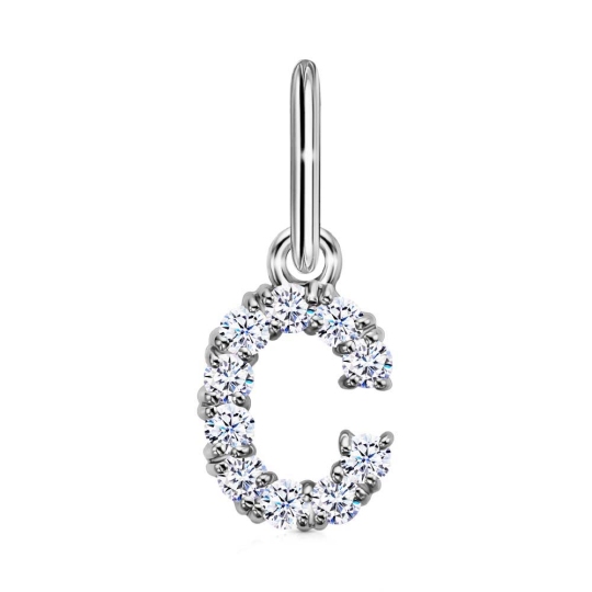 Подвеска-буква из серебра с фианитами 