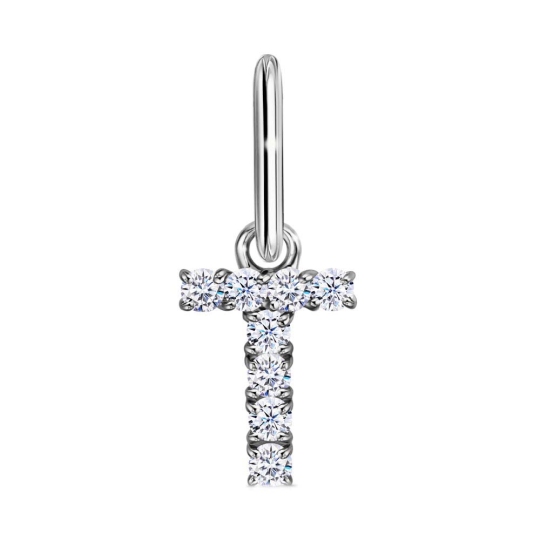 Подвеска-буква из серебра с фианитами 