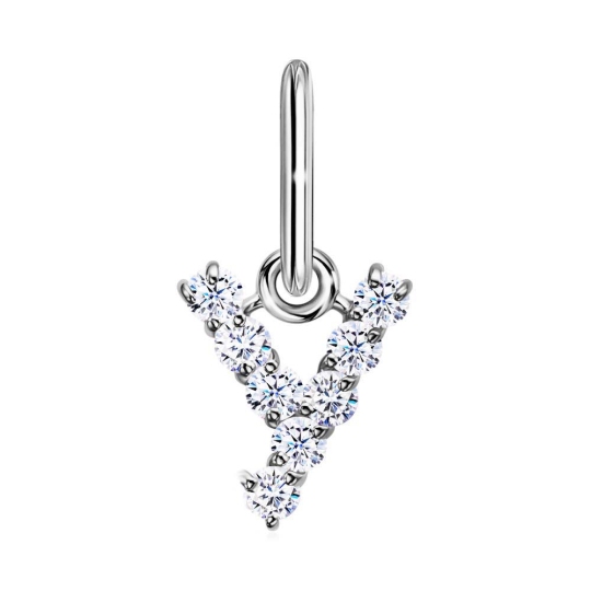 Подвеска-буква из серебра с фианитами 