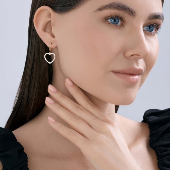 Серьги из золота с фианитами