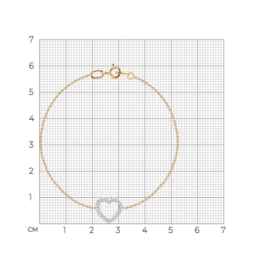 Браслет из золота с фианитами