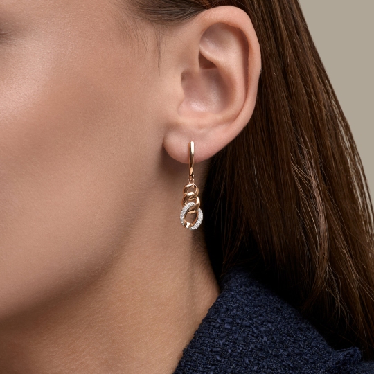 Серьги из золота с фианитами