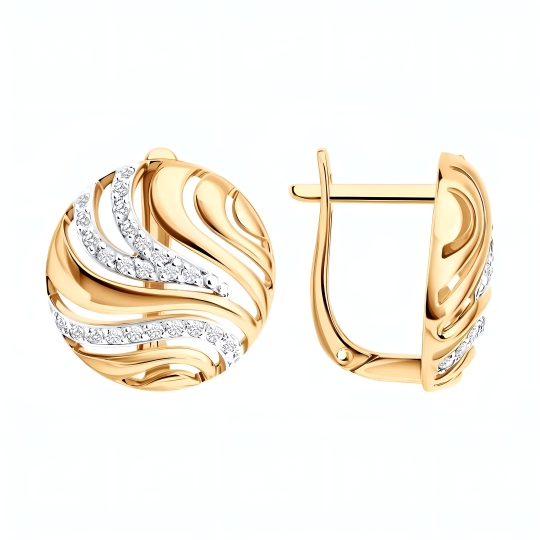 Серьги из золота с фианитами