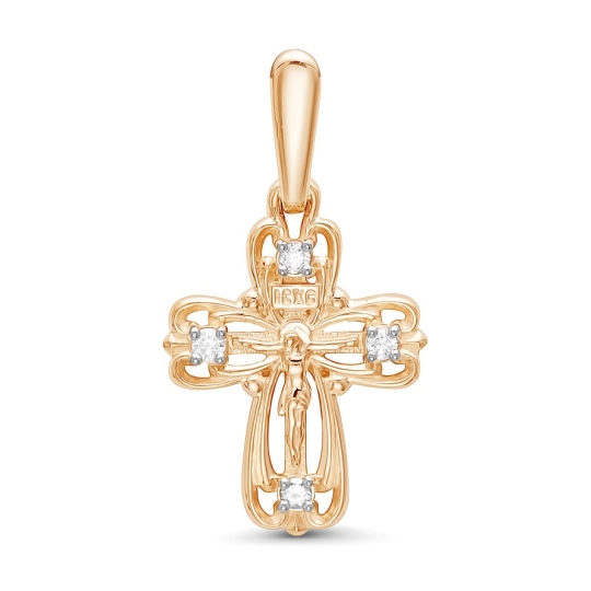 Подвеска-крест из золота с бриллиантами