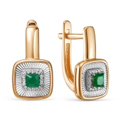 Серьги из золота с бриллиантами и изумрудами
