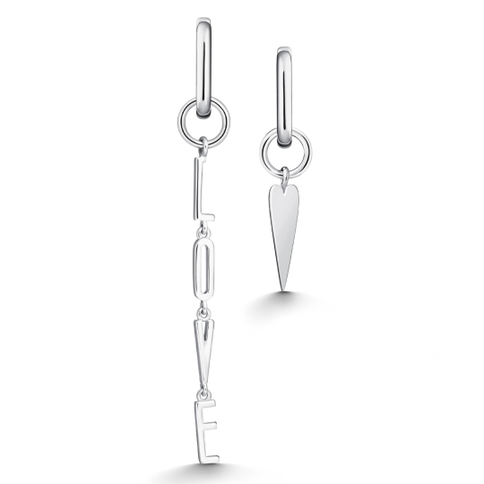 Асимметричные серьги из серебра