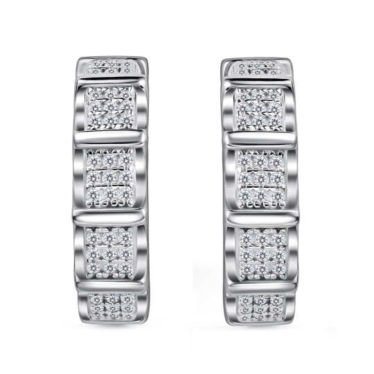 Серьги из серебра с фианитами