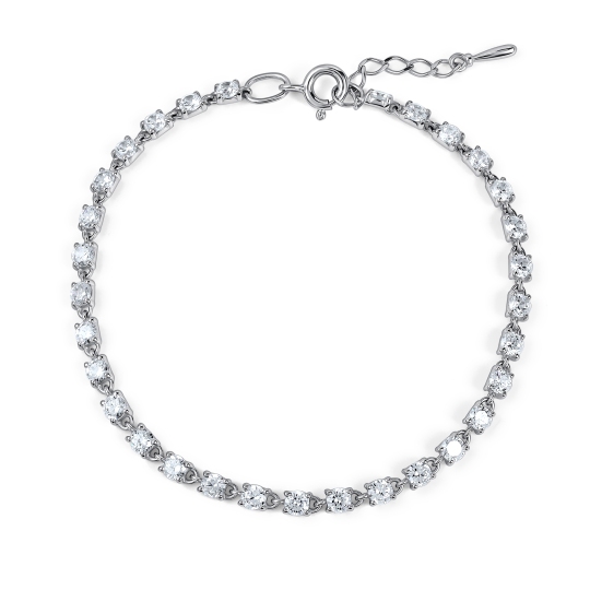 Браслет из серебра с фианитами