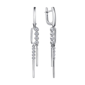 Серьги из серебра с фианитами