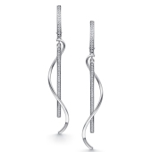 Серьги из серебра с фианитами