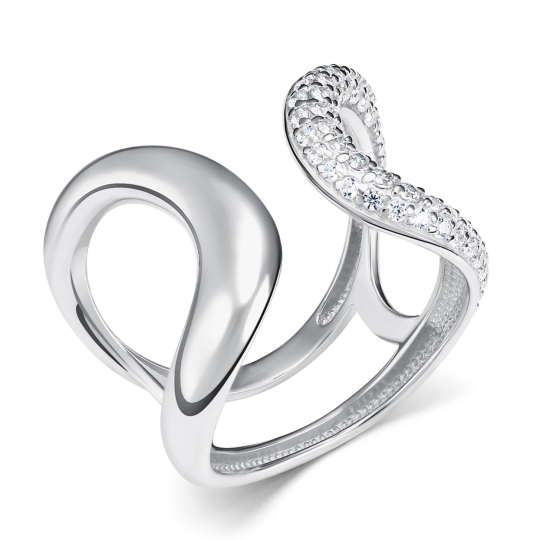 Кольцо из серебра с фианитами