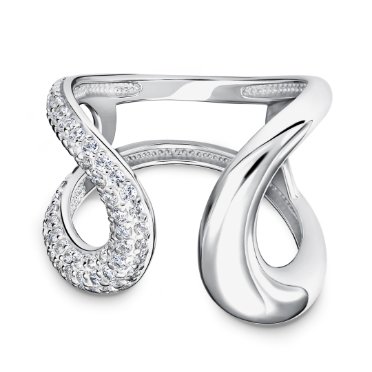 Кольцо из серебра с фианитами