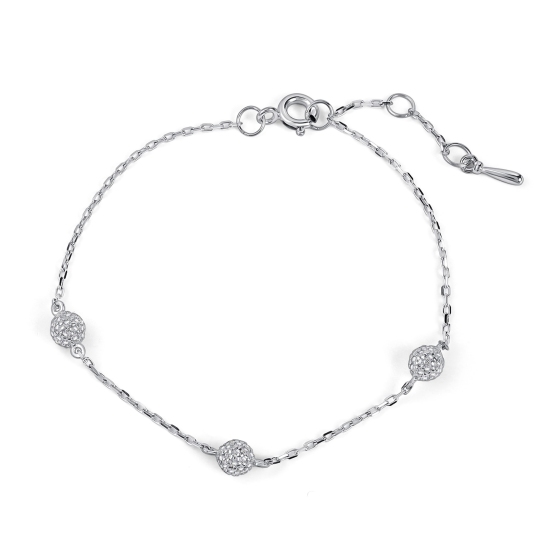 Браслет из серебра с фианитами