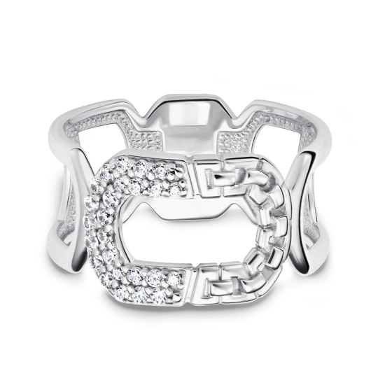 Кольцо из серебра с фианитами