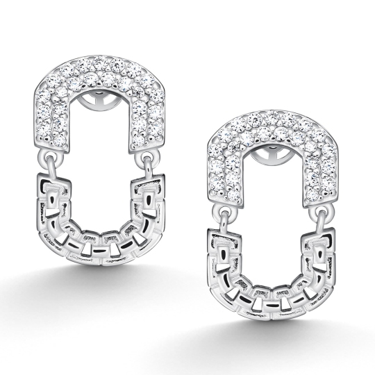 Серьги из серебра с фианитами